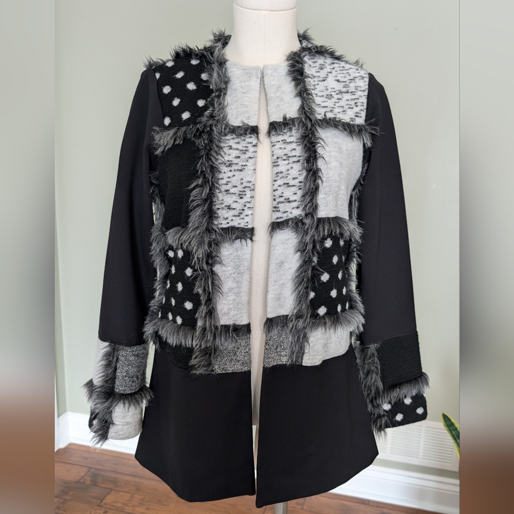 Joseph Ribkoff Women’s Cardigan Open Front Faux FurJacket Size 2 (XS) - Picture 3 of 16